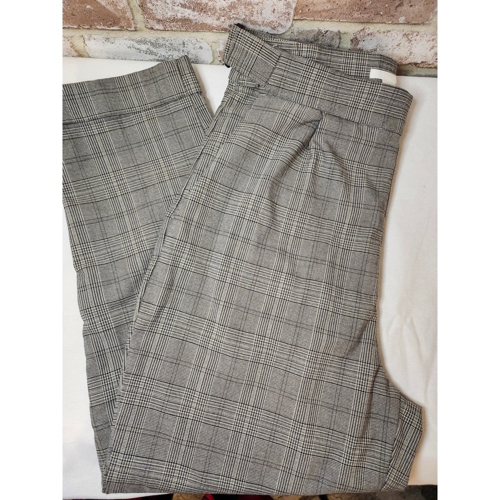 H&M Plaid Printed Tapered Trousers